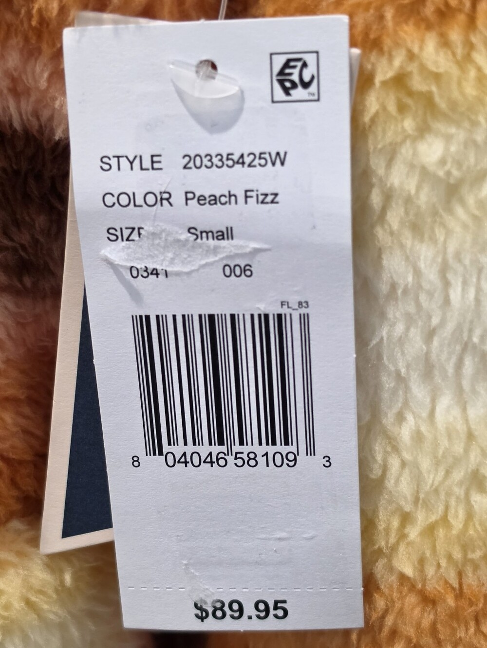 Salty Crew Orange, Brown White Striped Sherpa Snap Pullover Women's Sz Small NWT - Picture 12 of 12